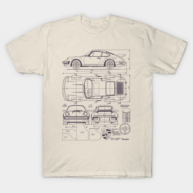 930 Blueprint Porsche 930 Turbo T Shirt TeePublic